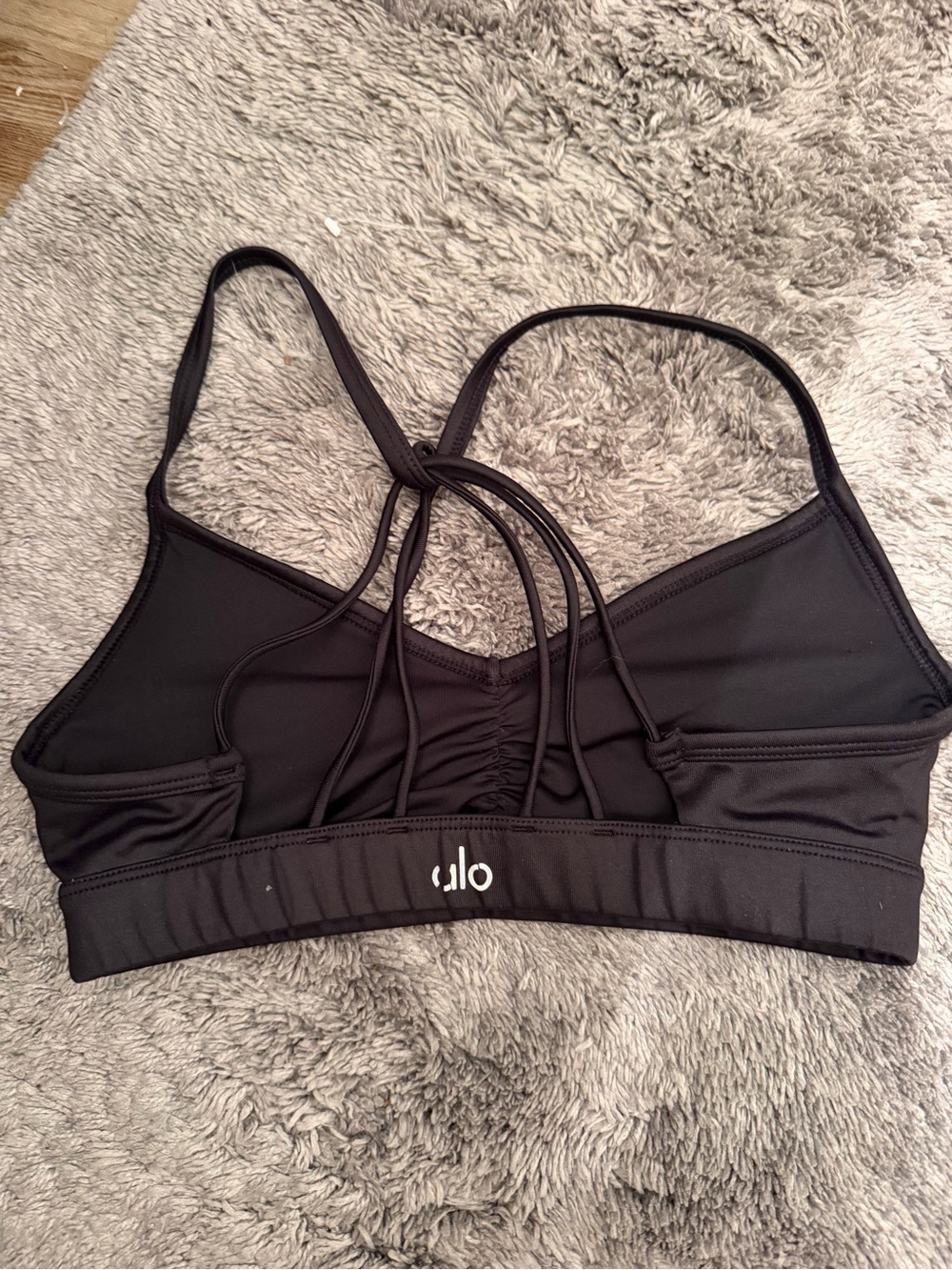 ALO Yoga Black Strappy Low-Impact Sports Bra